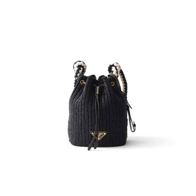PRADA CROCHET MINI BUCKET BAG 1BE068 (19.5*15.5*10cm) 